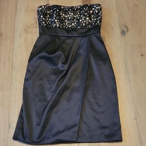 White House Black Market Black Strapless Dress Size 2